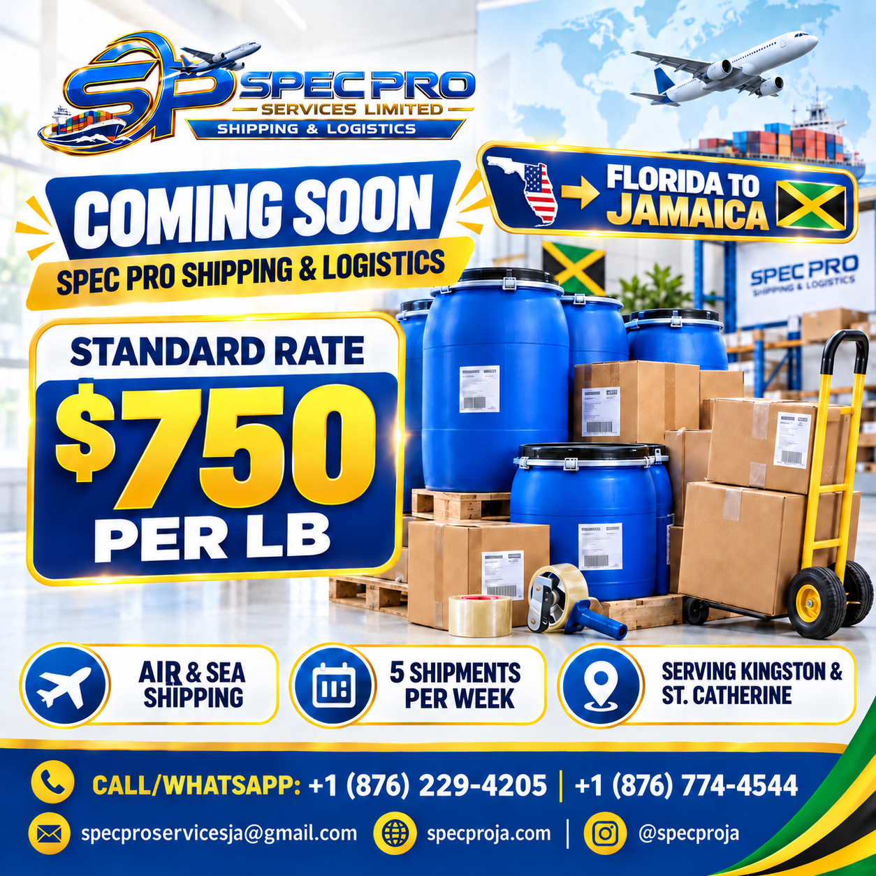 Florida to Jamaica shipping route